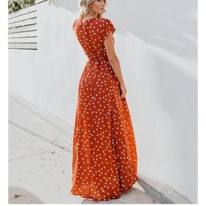 Vici Hit The Spot Wrap Maxi Dress - Camel (Small)